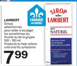 Brunet LAMBERT Sirops sélectionnés pour aider à soulager les symptômes du rhume ou de la grippe offer