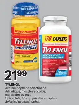 Brunet TYLENOL Acétaminophène sélectionné Arthritique, muscles et corps, mal de dos ou nuit offer
