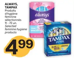 Brunet ALWAYS, TAMPAX Produits d'hygiène féminine sélectionnés offer