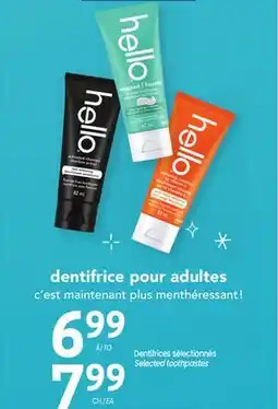 Uniprix HELLO Dentifrices sélectionnés/Selected toothpastes offer