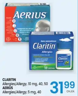 Uniprix CLARITIN Allergies/Allergy, 10 mg, AERIUS Allergies/Allergy, 5 mg offer