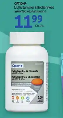 Uniprix OPTION+ Multivitamines sélectionnées/Selected multivitamins offer