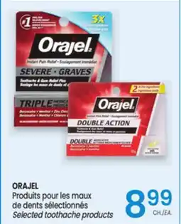 Uniprix ORAJEL Produits pour les maux de dents sélectionnés/Selected toothache products offer