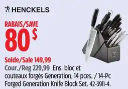 Canadian Tire 14-Pc Forged Generation Knife Block Set offer