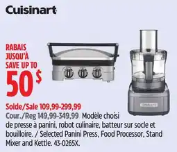 Canadian Tire Cuisinart Selected Panini Press, Food Processor, Stand Mixer and Kettle offer