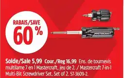 Canadian Tire Mastercraft 7-in-1 Multi-Bit Screwdriver Set, Set of 2 offer