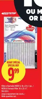 Canadian Tire Duststop MERV 6 Furnace Filter offer