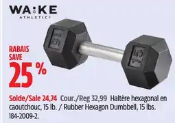 Canadian Tire WA:KE Rubber Hexagon Dumbbell offer