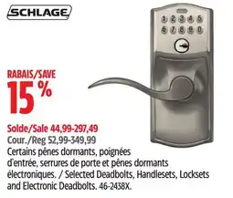 Canadian Tire Selected Deadbolts, Handlesets, Locksets and Electronic Deadbolts offer