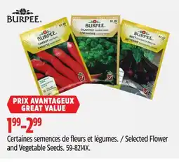 Canadian Tire BURPEE Selected Flower and Vegetable Seeds offer
