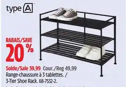 Canadian Tire TYPE A 3-Tier Shoe Rack offer