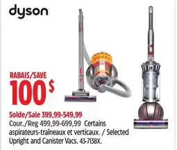 Canadian Tire dyson Selected Upright and Canister Vacs offer