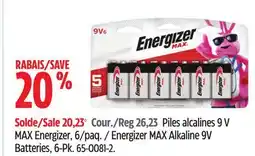 Canadian Tire MAX Alkaline 9V Batteries, 6-Pk offer