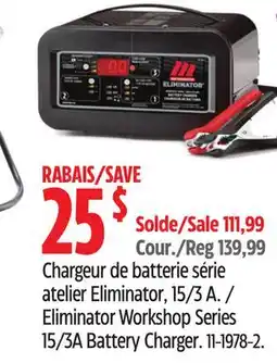 Canadian Tire MotoMaster Eliminator Workshop Series 15/3A Battery Charger offer
