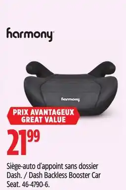 Canadian Tire Dash Backless Booster Car Seat offer