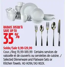 Canadian Tire CANVAS Selected Dinnerware and Flatware Sets or Kitchen Towels offer