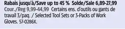 Canadian Tire Mastercraft Selected Tool Sets or 3-Packs of Work Gloves offer