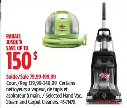 Canadian Tire Selected Hand Vac, Steam and Carpet Cleaners offer