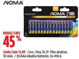 Canadian Tire 30/AAA Alkaline Batteries offer