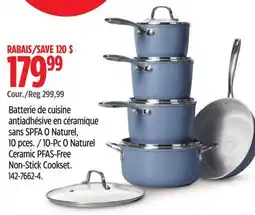 Canadian Tire THE ROCK 10-Pc O Naturel Ceramic PFAS-Free Non-Stick Cookset offer