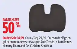 Canadian Tire AutoTrends Memory Foam and Gel Cushion offer