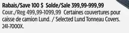 Canadian Tire Selected Lund Tonneau Covers offer