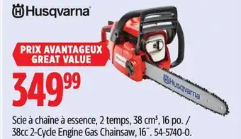 Canadian Tire Husqvarna 38cc 2-Cycle Engine Gas Chainsaw offer