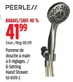 Canadian Tire Peerless 6-Setting Hand Shower offer