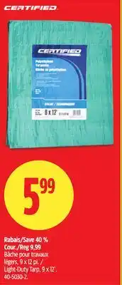 Canadian Tire Certified Light-Duty Tarp offer