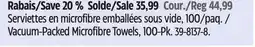 Canadian Tire Vacuum-Packed Microfibre Towels, 100-Pk offer