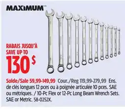 Canadian Tire Maximum 10-Pc Flex or 12-Pc Long Beam Wrench Sets offer