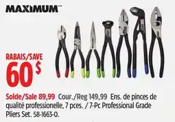 Canadian Tire 7-Pc Professional Grade Pliers Set offer
