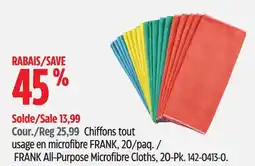 Canadian Tire FRANK All-Purpose Microfibre Cloths, 20-Pk offer