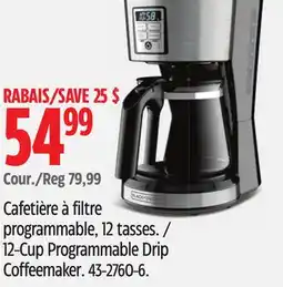 Canadian Tire Black & Decker 12-Cup Programmable Drip Coffeemaker offer