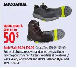 Canadian Tire Men's Safety Work Boots and Hikers offer