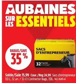 Canadian Tire 32-Ct Contractor Bags, 133L offer