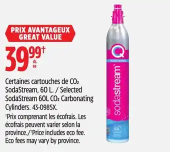 Canadian Tire Selected SodaStream 60L CO2 Carbonating Cylinders offer