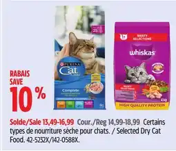Canadian Tire Selected Dry Cat Food offer