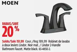 Canadian Tire MOEN Lindor 2-Handle Bathroom Faucet offer