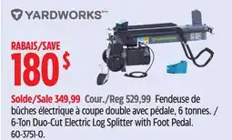 Canadian Tire Yardworks 6-Ton Duo-Cut Electric Log Splitter with Foot Pedal offer