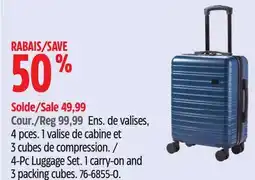 Canadian Tire Outbound 4-Pc Luggage Set. 1 carry-on and 3 packing cubes offer