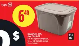 Canadian Tire Type A 63L Stackable Storage Tote offer