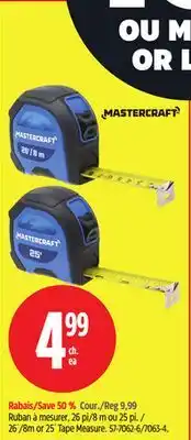 Canadian Tire Mastercraft 8m or 25´ Tape Measure offer