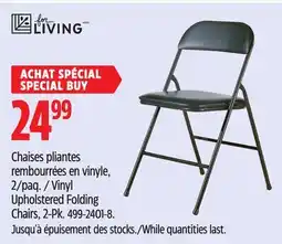 Canadian Tire For Living Vinyl Upholstered Folding Chairs, 2-Pk offer