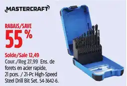 Canadian Tire Mastercraft 21-Pc High-Speed Steel Drill Bit Set offer