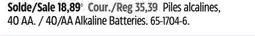 Canadian Tire NOMA 40/AA Alkaline Batteries offer