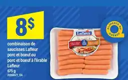 Maxi COMBINAISON DE SAUCISSES LAFLEUR PORC ET BOEUF OU PORC ET BOEUF À L'ÉRABLE LAFLEUR offer