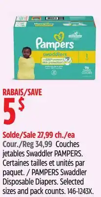 Canadian Tire PAMPERS Swaddler Disposable Diapers offer
