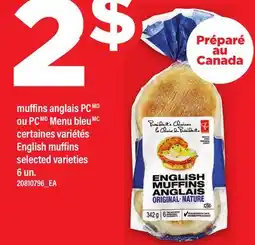 Maxi MUFFINS ANGLAIS PC OU PC MENU BLEU | ENGLISH MUFFINS, 6 un offer