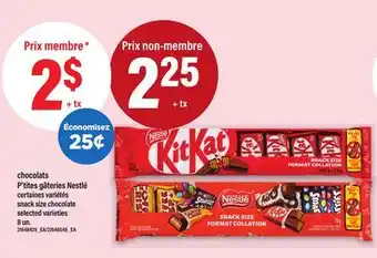 Maxi CHOCOLATS P'TITES GÂTERIES NESTLÉ | SNACK SIZE CHOCOLATE, 8 UN offer